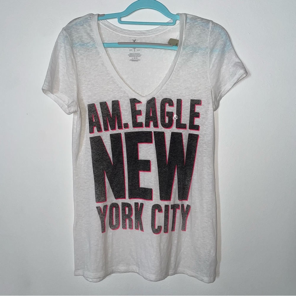 American Eagle New York Women’s Favorite Tshirt Large Burn Out 2014 Y2K 2000s